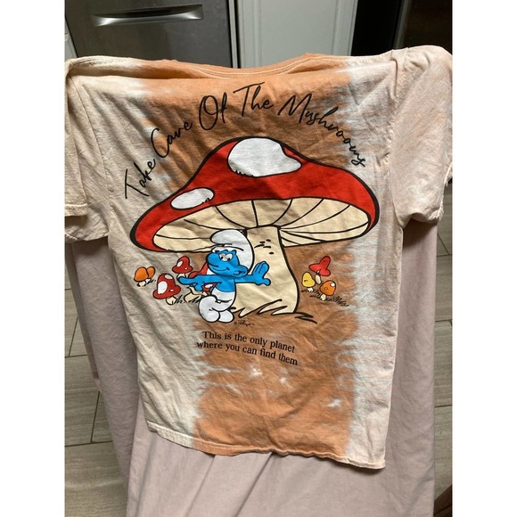 THE smurfs Part Of Nature Tie-dye shirt Size S - Picture 3 of 3